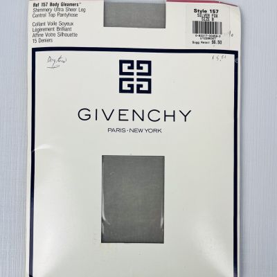 VTG Givenchy Body Gleamers, Silver Fox,Control Top Pantyhose Size B,Stocking 157